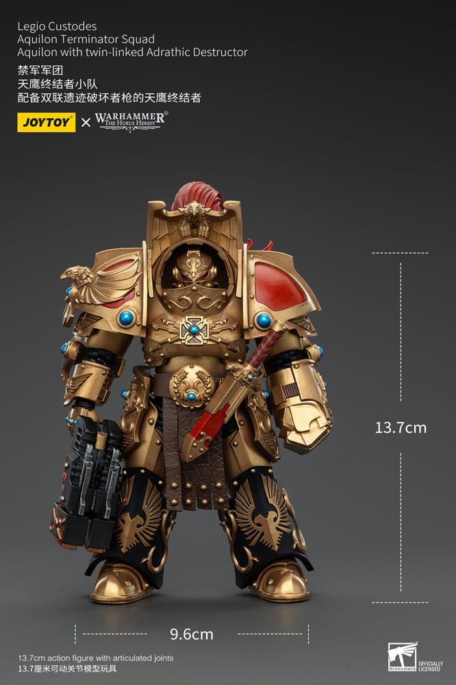 Warhammer The Horus Heresy Actionfigur 1/18 Legio Custodes Aquilon Terminator Squad Aquilon with twin-linked Adrathic Destructor 14 cm