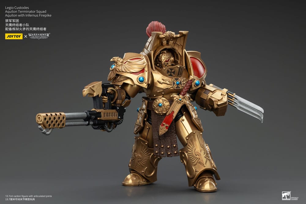 Warhammer The Horus Heresy Actionfigur 1/18 Legio Custodes Aquilon Terminator Squad Aquilon with Infernus Firepike 14 cm