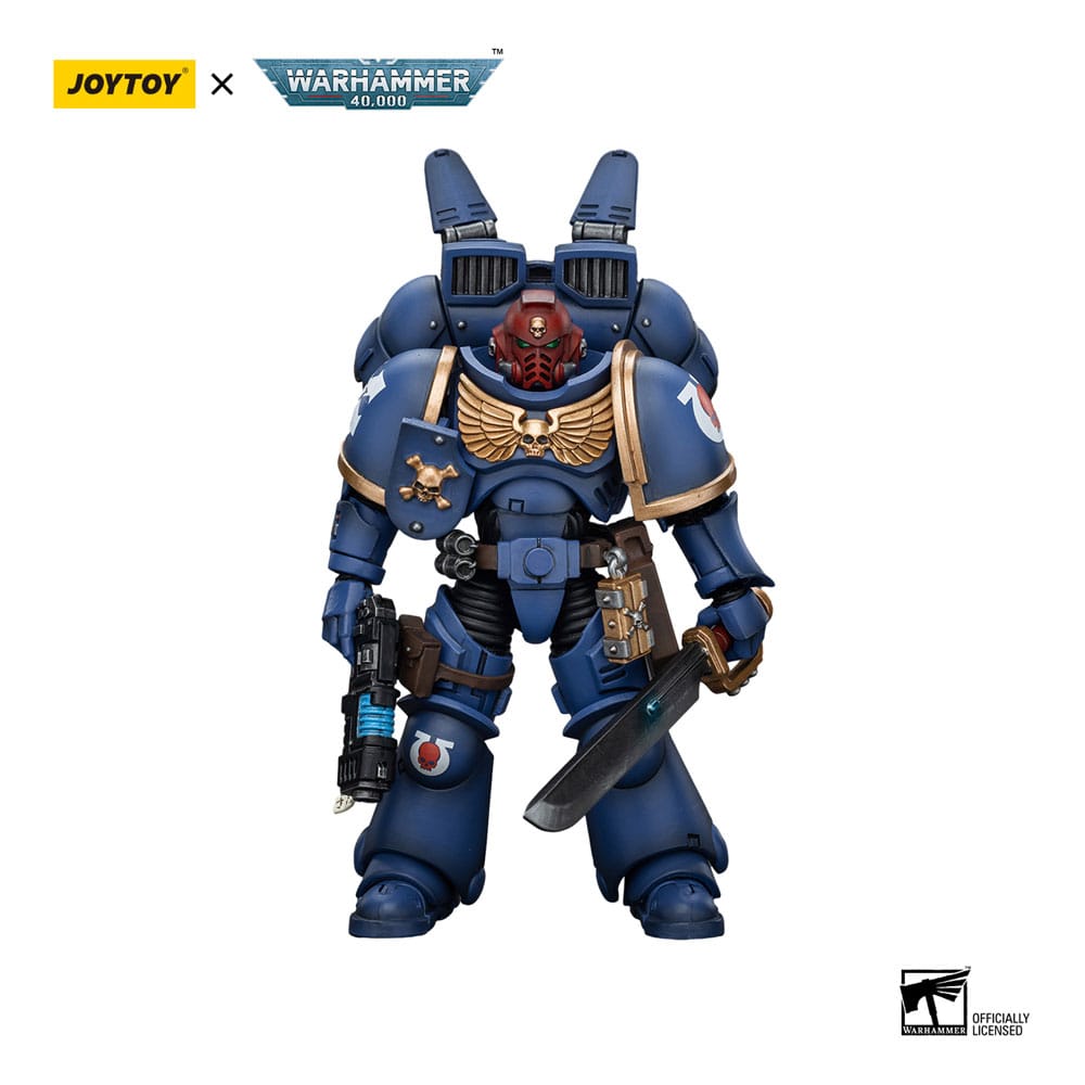 Warhammer 40k Actionfigur 1/18 Ultramarines Jump Pack Intercessors Sergeant With Plasma Pistol And Power Sword 12 cm