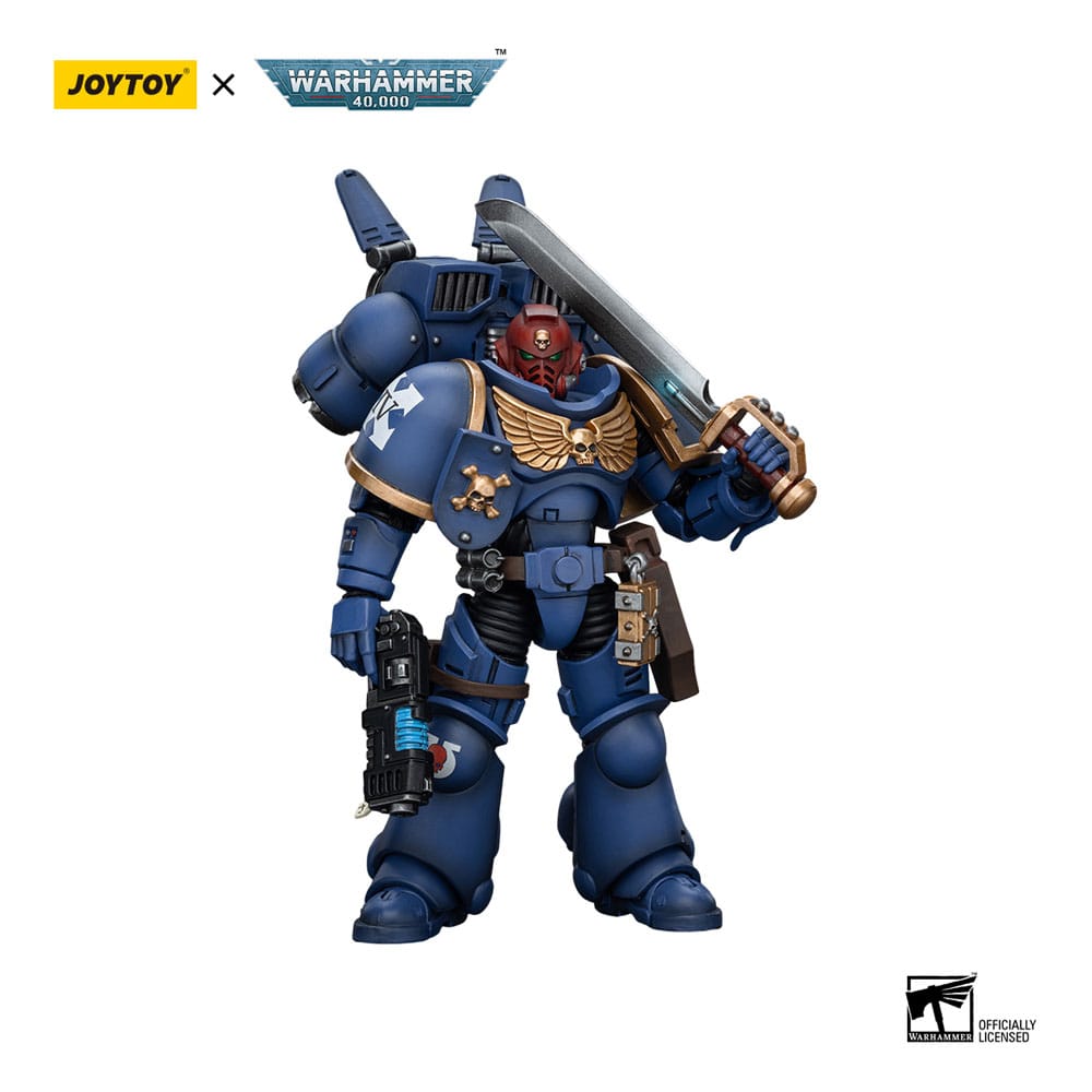 Warhammer 40k Actionfigur 1/18 Ultramarines Jump Pack Intercessors Sergeant With Plasma Pistol And Power Sword 12 cm