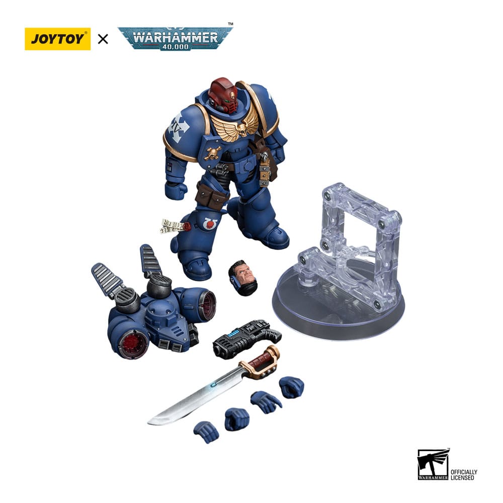 Warhammer 40k Actionfigur 1/18 Ultramarines Jump Pack Intercessors Sergeant With Plasma Pistol And Power Sword 12 cm