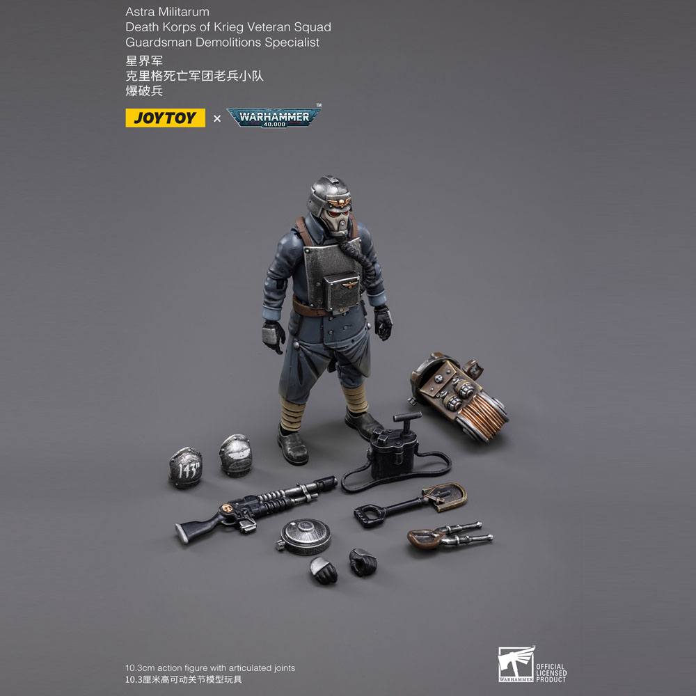 Warhammer 40k Actionfigur 1/18 Death Korps of Krieg Veteran Squad Guardsman Demolitions Specialist 10 cm