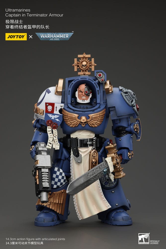 Warhammer 40k Actionfigur 1/18 Ultramarines Captain In Terminator Armour 14 cm