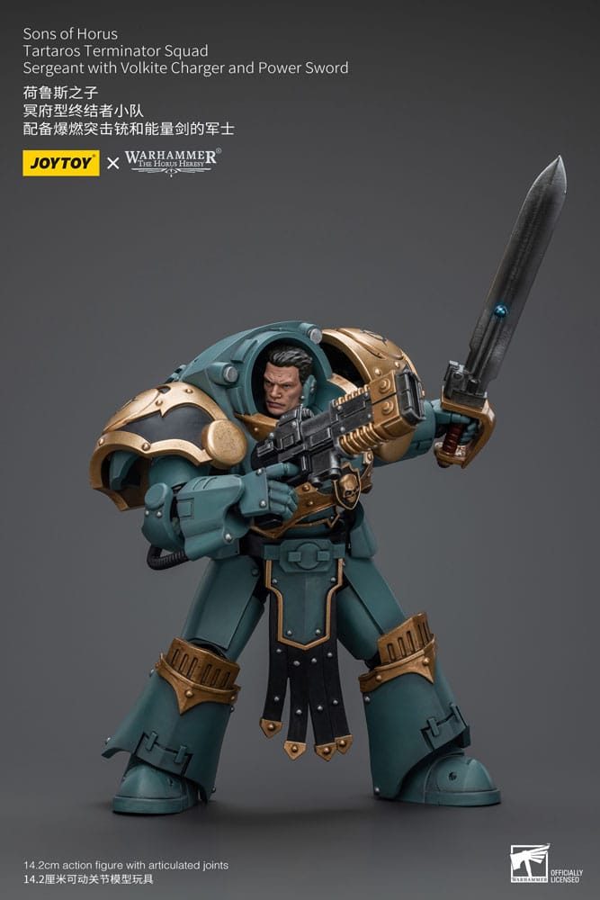 Warhammer The Horus Heresy Actionfigur 1/18 Tartaros Terminator Squad Sergeant With Volkite Charger And Power Sword 12 cm