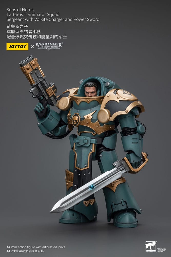 Warhammer The Horus Heresy Actionfigur 1/18 Tartaros Terminator Squad Sergeant With Volkite Charger And Power Sword 12 cm