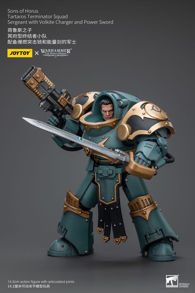 Warhammer The Horus Heresy Actionfigur 1/18 Tartaros Terminator Squad Sergeant With Volkite Charger And Power Sword 12 cm