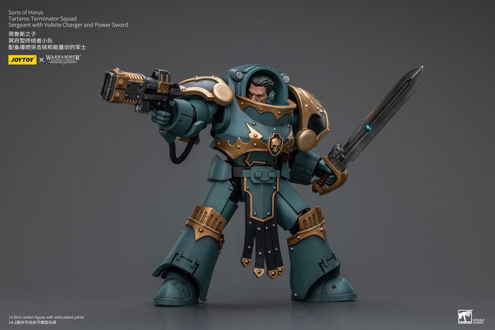 Warhammer The Horus Heresy Actionfigur 1/18 Tartaros Terminator Squad Sergeant With Volkite Charger And Power Sword 12 cm