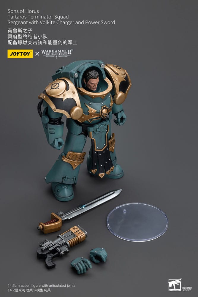 Warhammer The Horus Heresy Actionfigur 1/18 Tartaros Terminator Squad Sergeant With Volkite Charger And Power Sword 12 cm