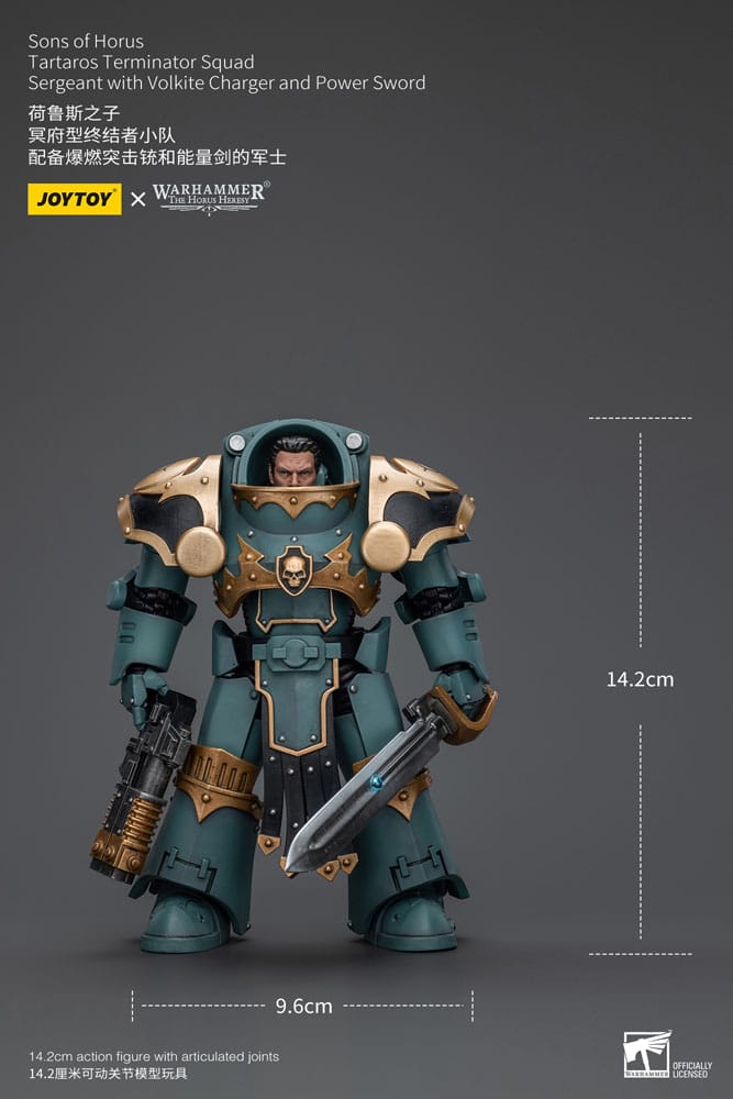 Warhammer The Horus Heresy Actionfigur 1/18 Tartaros Terminator Squad Sergeant With Volkite Charger And Power Sword 12 cm