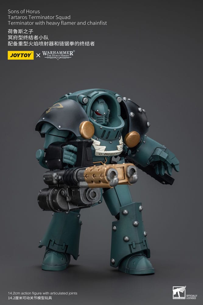 Warhammer The Horus Heresy Actionfigur 1/18 Tartaros Terminator Squad Terminator With Heavy Flamer And Chainfist 12 cm