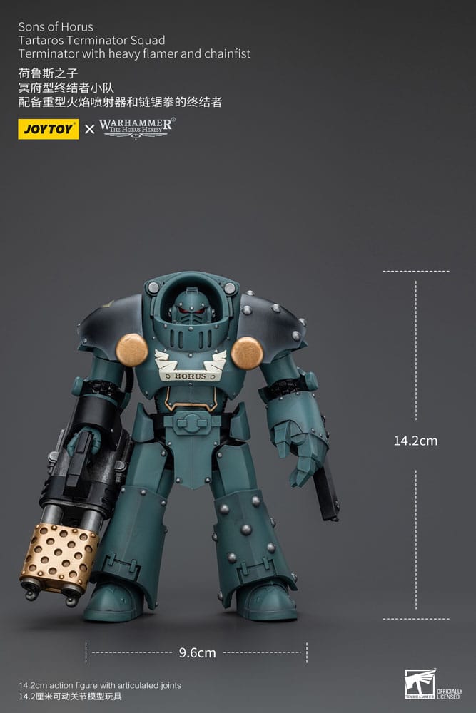 Warhammer The Horus Heresy Actionfigur 1/18 Tartaros Terminator Squad Terminator With Heavy Flamer And Chainfist 12 cm