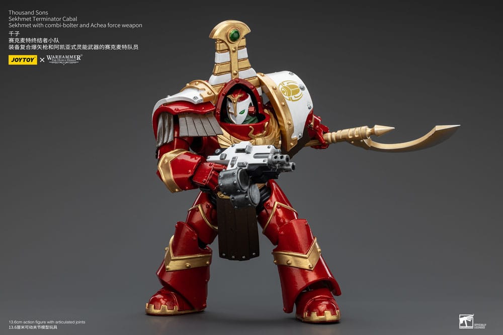 Warhammer The Horus Heresy Actionfigur 1/18 Thousand Sons Sekhmet Terminator Cabal Sekhmet with Combi-Bolter and Achea Force Weapon 14 cm