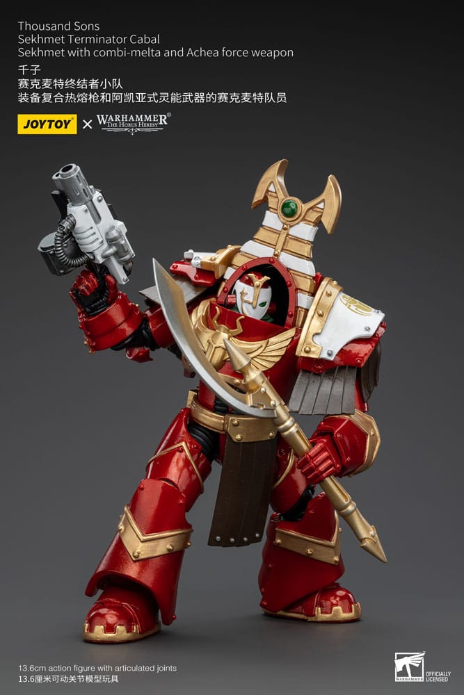 Warhammer The Horus Heresy Actionfigur 1/18 Thousand Sons Sekhmet Terminator Cabal Sekhmet with Combi-Melta and Achea Force Weapon 14 cm