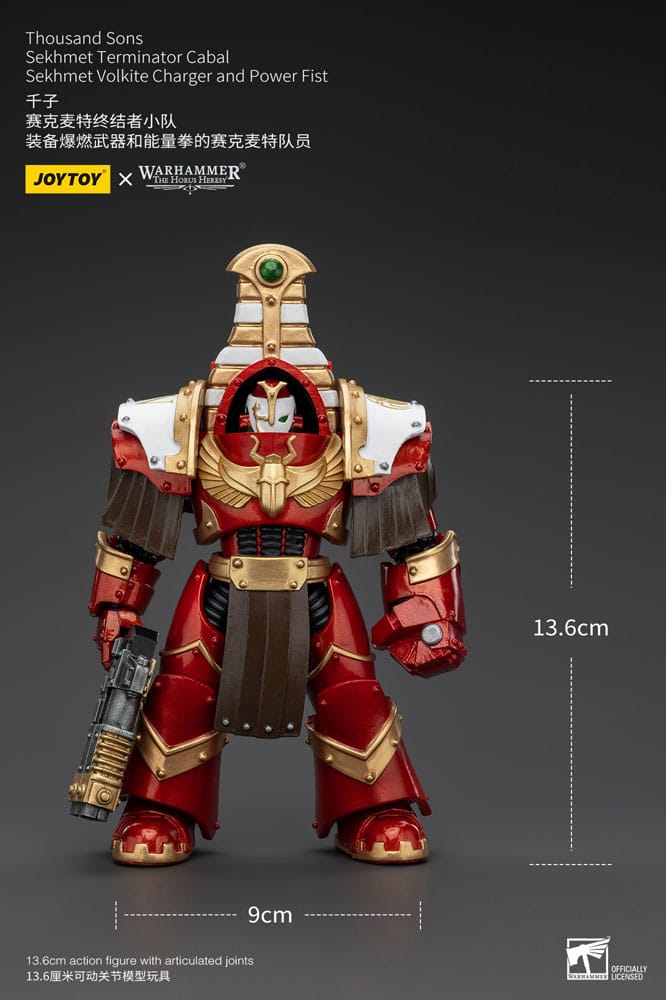 Warhammer The Horus Heresy Actionfigur 1/18 Thousand Sons Sekhmet Terminator Cabal Sekhmet Volkite Charger and Power Fist 14 cm