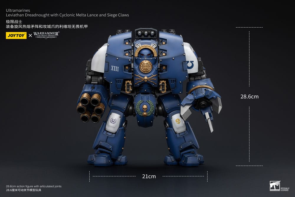 Warhammer The Horus Heresy Actionfigur 1/18 Ultramarines Leviathan Dreadnought with Cyclonic Melta Lance And Siege Claws 29 cm