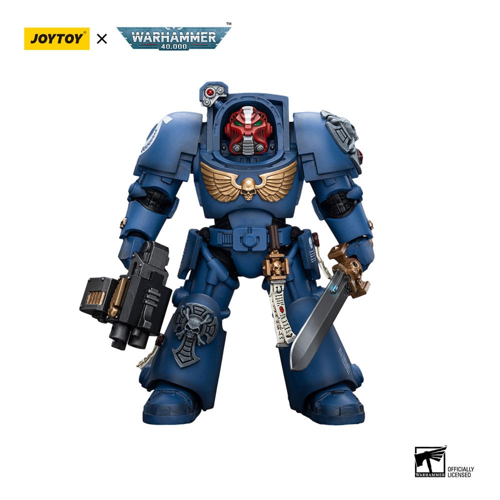 Warhammer 40k Actionfigur 1/18 Ultramarines Terminator Squad Sergeant with Power Sword and Teleport Homer 12 cm