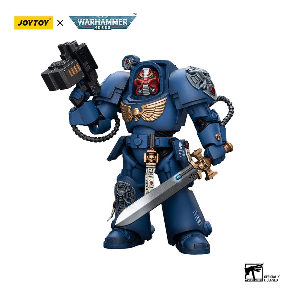 Warhammer 40k Actionfigur 1/18 Ultramarines Terminator Squad Sergeant with Power Sword and Teleport Homer 12 cm