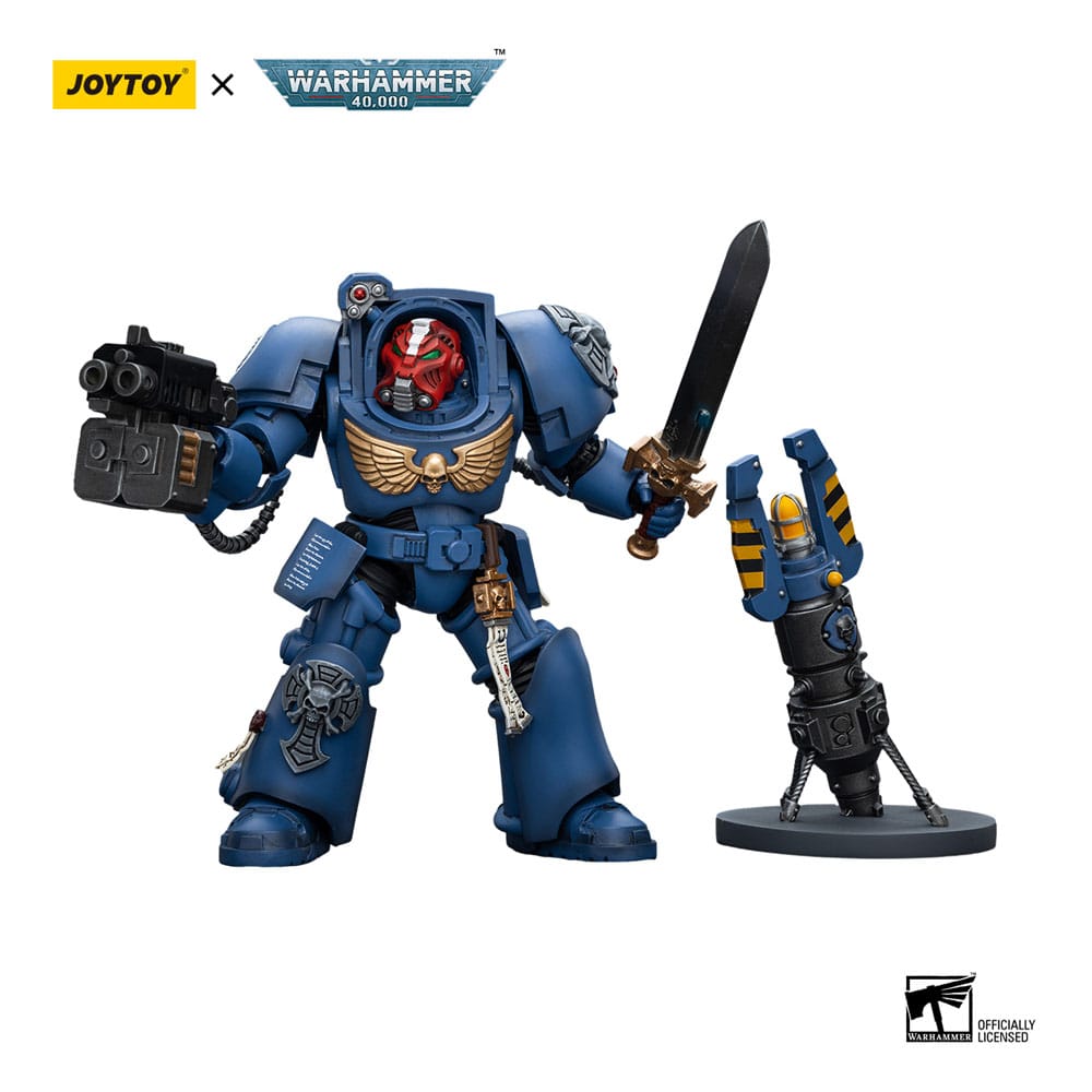 Warhammer 40k Actionfigur 1/18 Ultramarines Terminator Squad Sergeant with Power Sword and Teleport Homer 12 cm