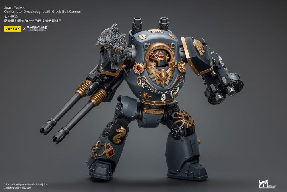 Warhammer The Horus Heresy Actionfigur 1/18 Space Wolves Contemptor Dreadnought with Gravis Bolt Cannon 12 cm