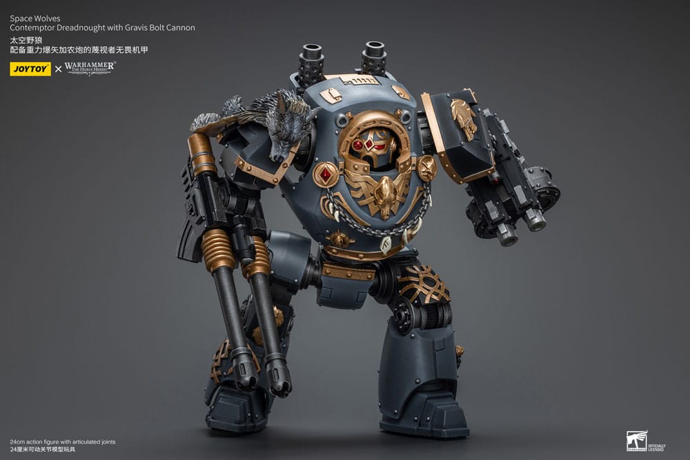 Warhammer The Horus Heresy Actionfigur 1/18 Space Wolves Contemptor Dreadnought with Gravis Bolt Cannon 12 cm