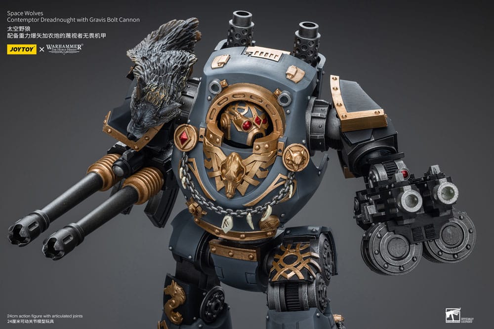 Warhammer The Horus Heresy Actionfigur 1/18 Space Wolves Contemptor Dreadnought with Gravis Bolt Cannon 12 cm