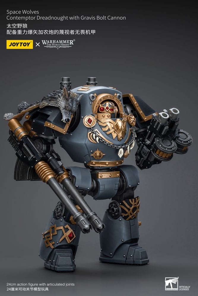 Warhammer The Horus Heresy Actionfigur 1/18 Space Wolves Contemptor Dreadnought with Gravis Bolt Cannon 12 cm