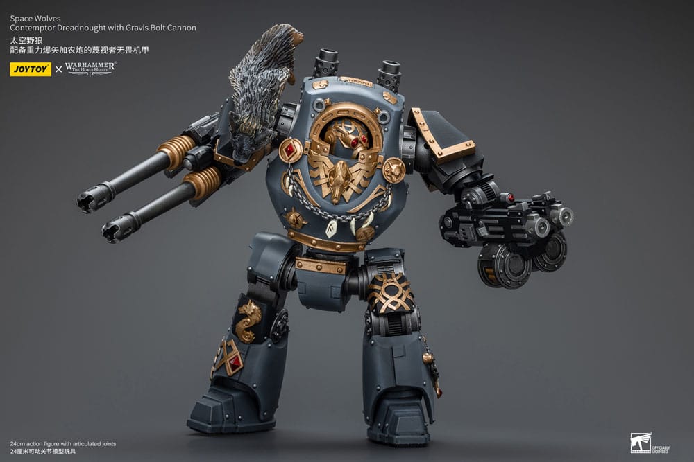 Warhammer The Horus Heresy Actionfigur 1/18 Space Wolves Contemptor Dreadnought with Gravis Bolt Cannon 12 cm