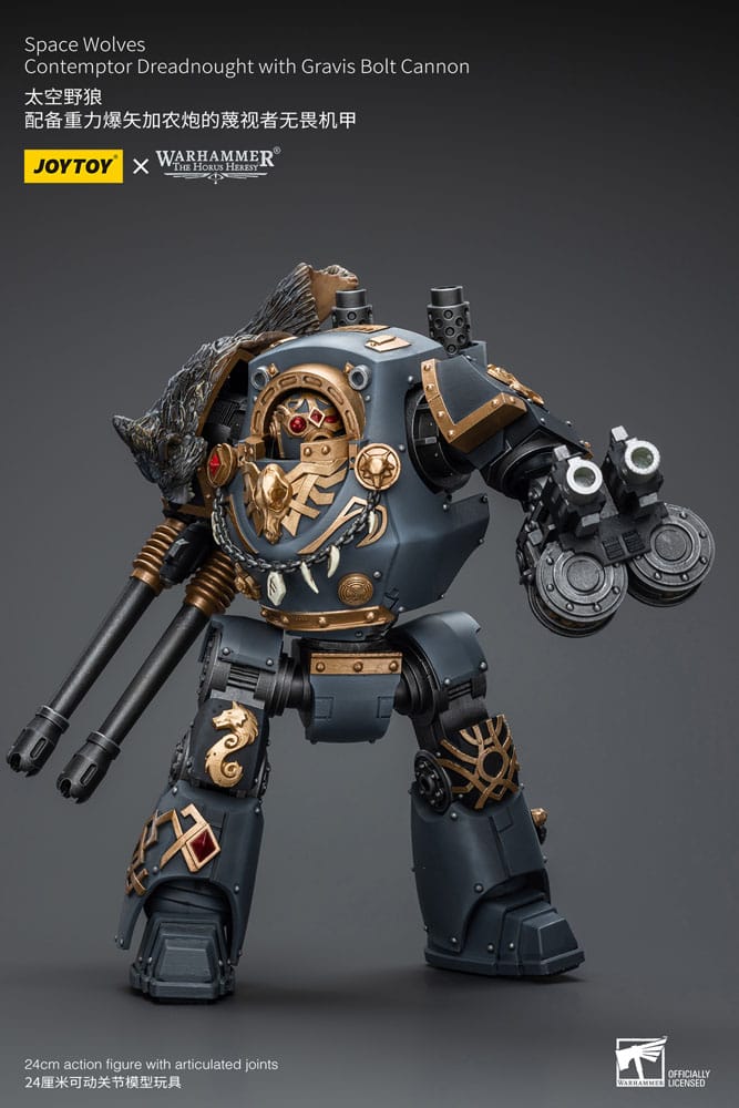 Warhammer The Horus Heresy Actionfigur 1/18 Space Wolves Contemptor Dreadnought with Gravis Bolt Cannon 12 cm