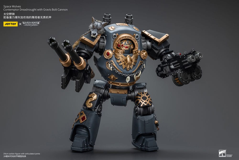 Warhammer The Horus Heresy Actionfigur 1/18 Space Wolves Contemptor Dreadnought with Gravis Bolt Cannon 12 cm