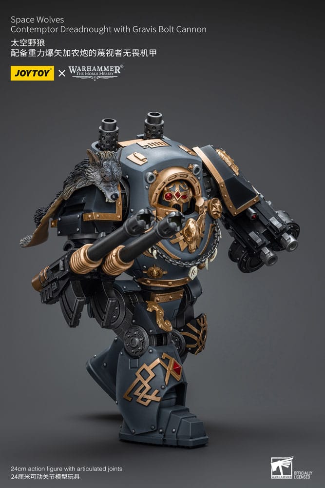 Warhammer The Horus Heresy Actionfigur 1/18 Space Wolves Contemptor Dreadnought with Gravis Bolt Cannon 12 cm