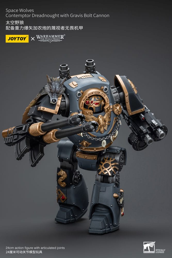 Warhammer The Horus Heresy Actionfigur 1/18 Space Wolves Contemptor Dreadnought with Gravis Bolt Cannon 12 cm