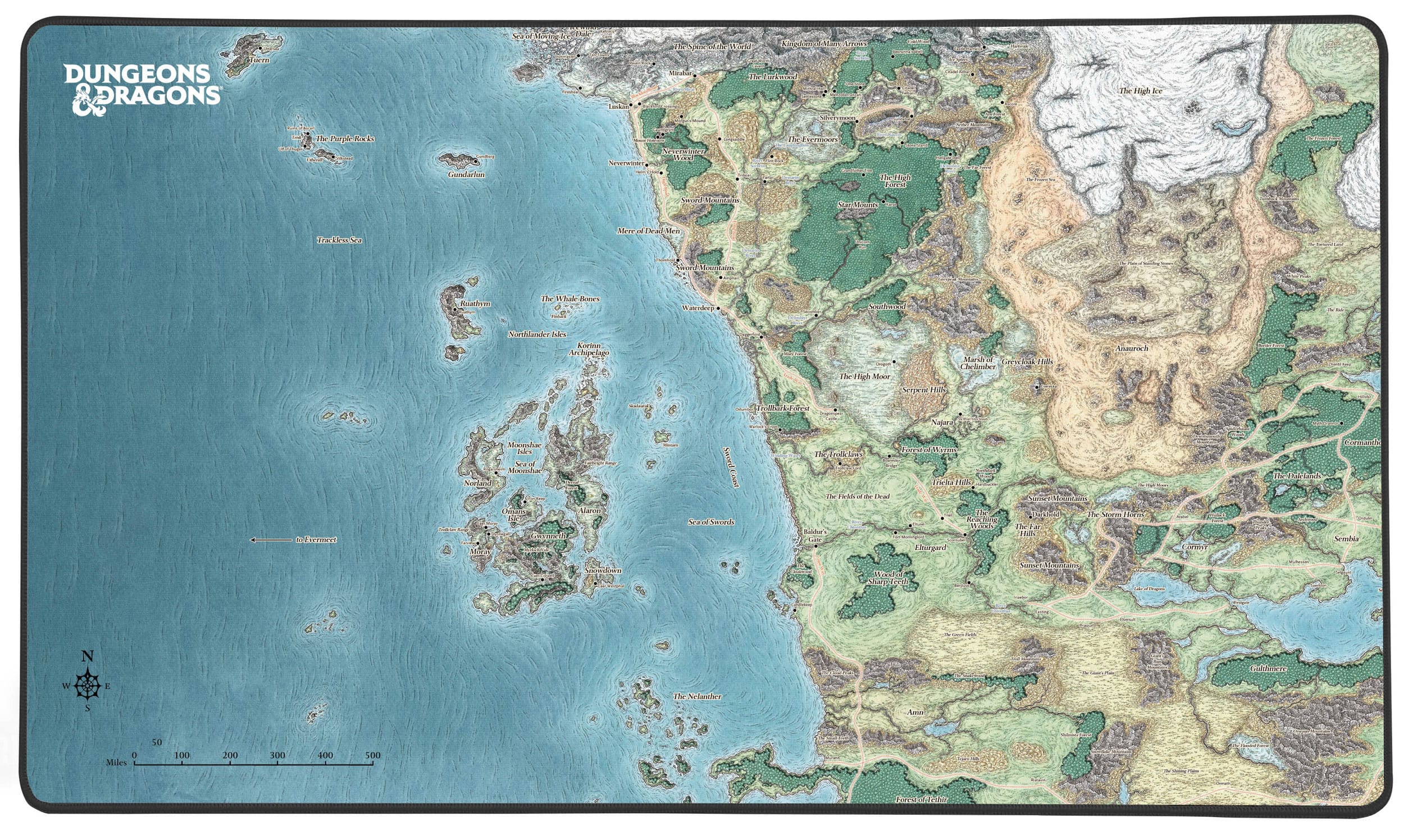 Dungeons & Dragons XL Mousepad Faerun Map