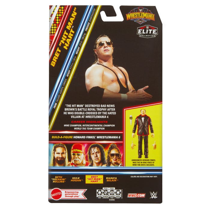 WWE WrestleMania Elite Collection Actionfigur Bret "Hit Man" Hart 15 cm