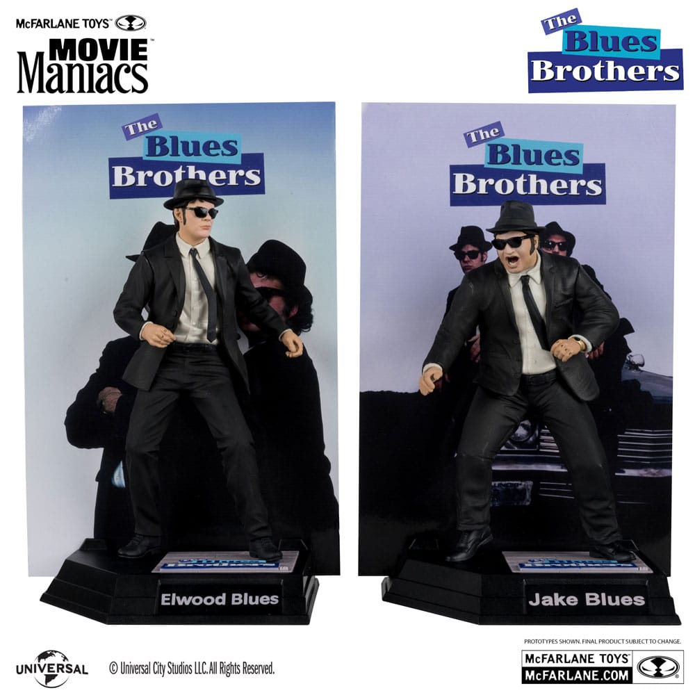 The Blues Brothers Movie Maniacs Actionfiguren 2er-Pack Jake & Elwood Blues (Gold Label) 15 cm