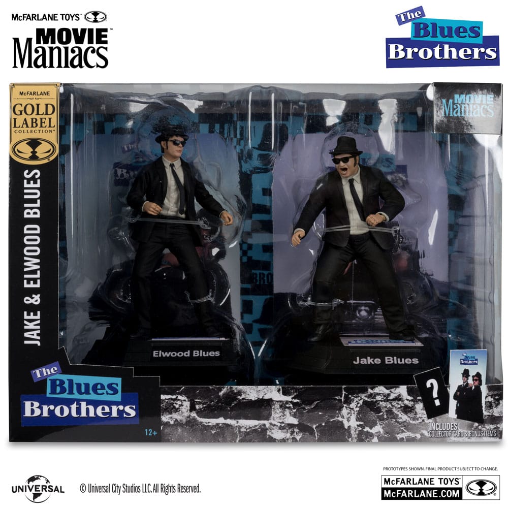 The Blues Brothers Movie Maniacs Actionfiguren 2er-Pack Jake & Elwood Blues (Gold Label) 15 cm