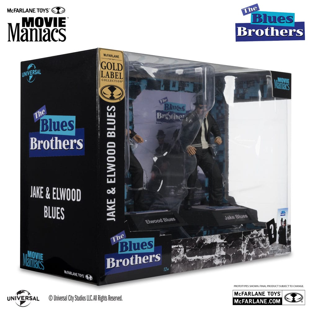 The Blues Brothers Movie Maniacs Actionfiguren 2er-Pack Jake & Elwood Blues (Gold Label) 15 cm