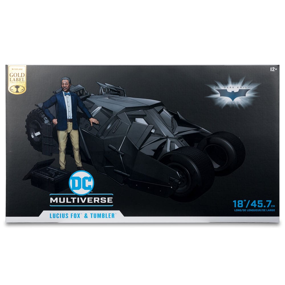 DC Multiverse Fahrzeug Tumbler with Lucuis Fox (The Dark Knight) (Gold Label)