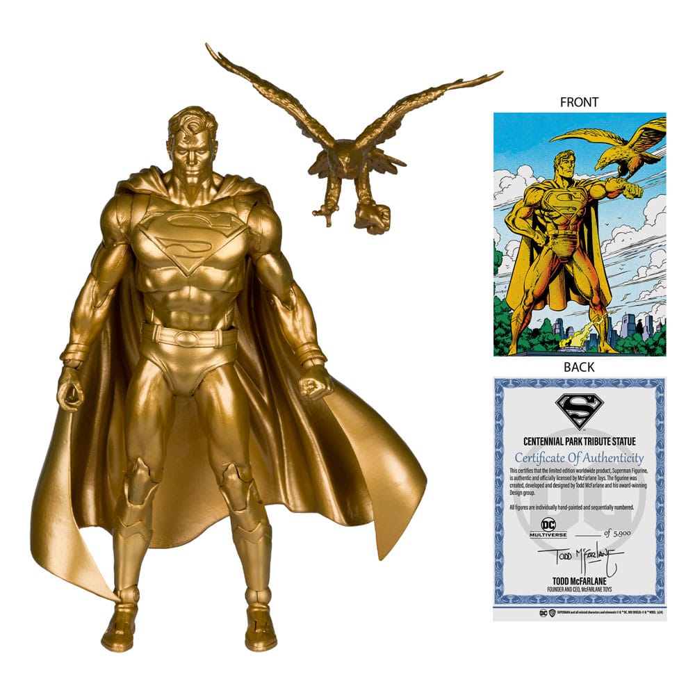 DC Multiverse Actionfigur Superman (Centennial Park Tribute Statue) Gold Label 18 cm