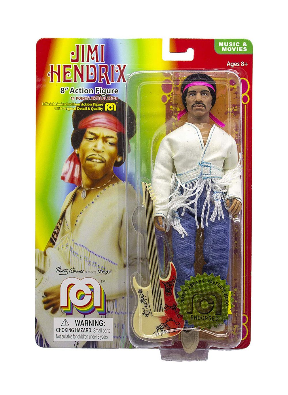 Jimi Hendrix Actionfigur Woodstock Flocked 20 cm