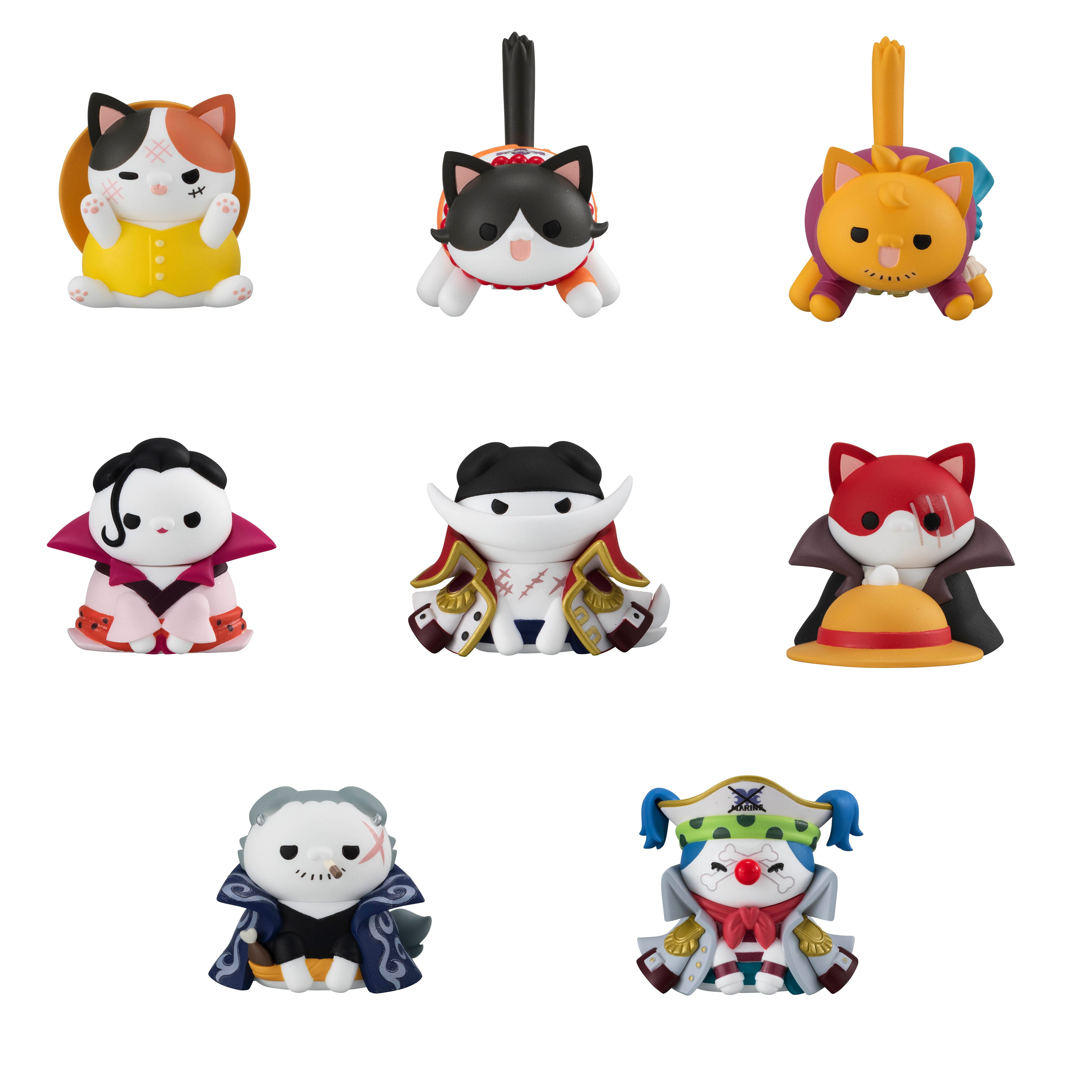 One Piece Mega Cat Project Sammelfiguren NyanPieceNyan! Luffy & Paramount War of Marineford Ver. 3 cm Sortiment (8)