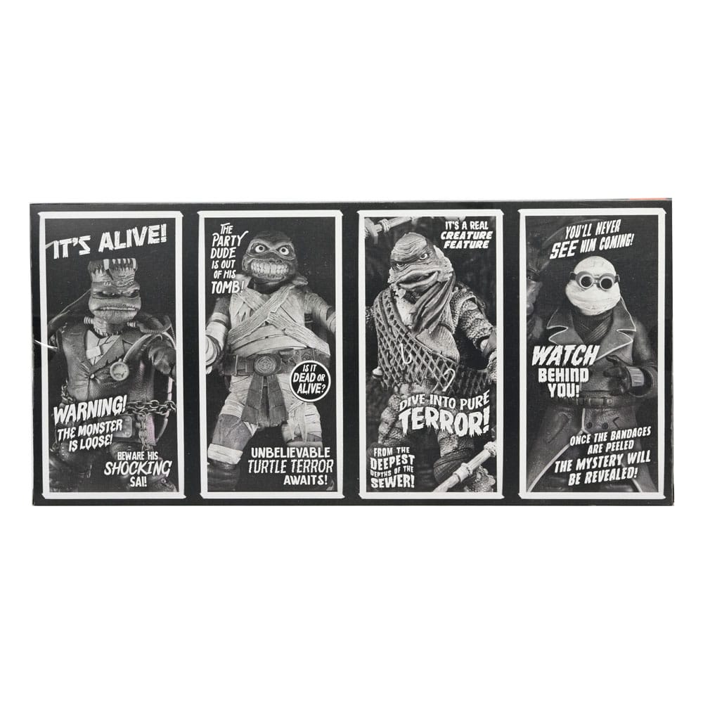 Universal Monsters x Teenage Mutant Ninja Turtles Actionfiguren 4er-Pack Turtles Black & White 18 cm