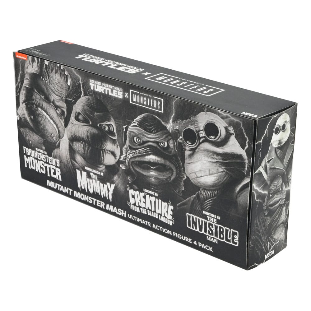 Universal Monsters x Teenage Mutant Ninja Turtles Actionfiguren 4er-Pack Turtles Black & White 18 cm