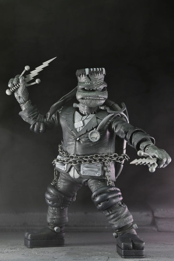 Universal Monsters x Teenage Mutant Ninja Turtles Actionfiguren 4er-Pack Turtles Black & White 18 cm