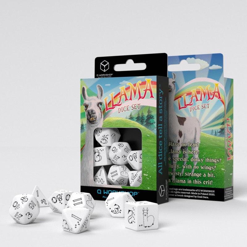 Bright Llama Würfel Set Weiß und Schwarz (7)