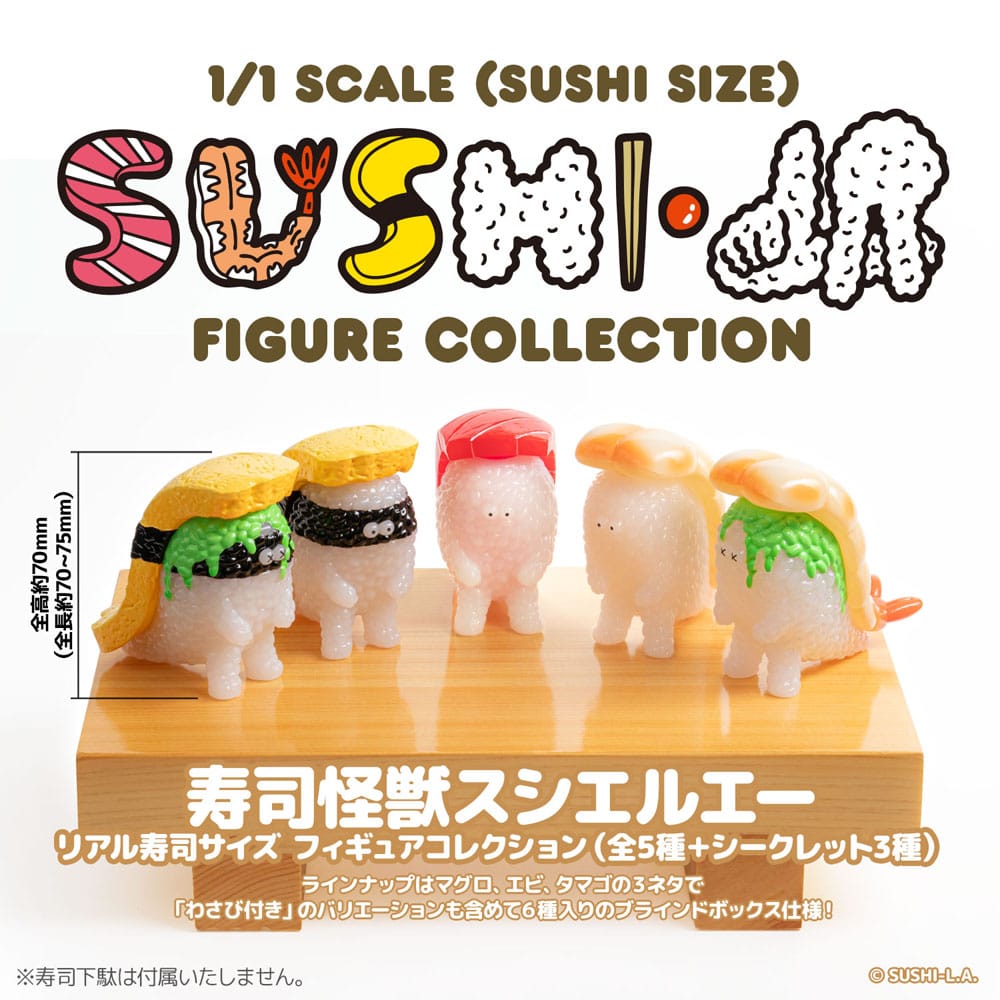 Original Character Minifiguren 1/1 Real Sushi Size 7 cm Sushi Monster Sortiment (6)