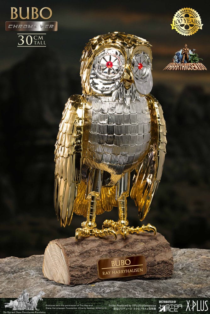 Bubo the Mechanical Owl Soft Vinyl Statue Ray Harryhausens Bubo Chrome Ver. 30 cm