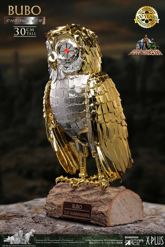 Bubo the Mechanical Owl Soft Vinyl Statue Ray Harryhausens Bubo Chrome Ver. 30 cm