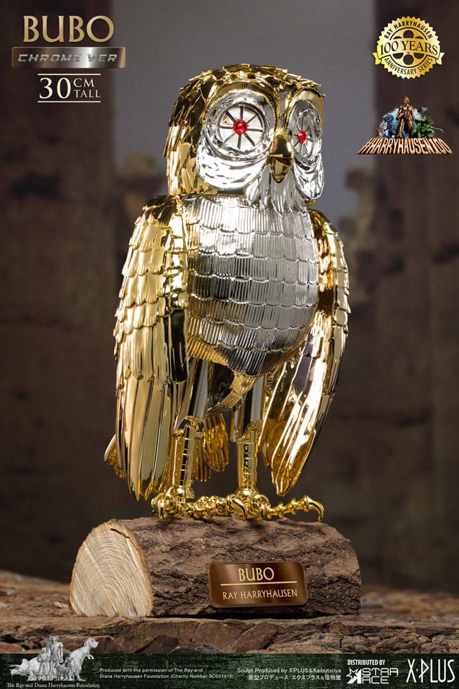 Bubo the Mechanical Owl Soft Vinyl Statue Ray Harryhausens Bubo Chrome Ver. 30 cm