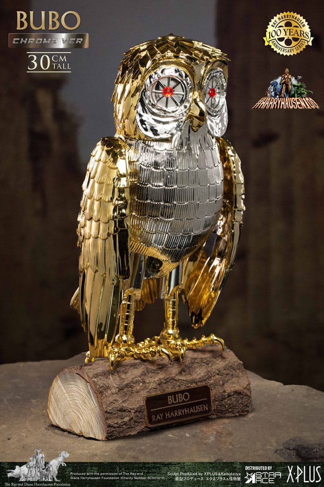 Bubo the Mechanical Owl Soft Vinyl Statue Ray Harryhausens Bubo Chrome Ver. 30 cm