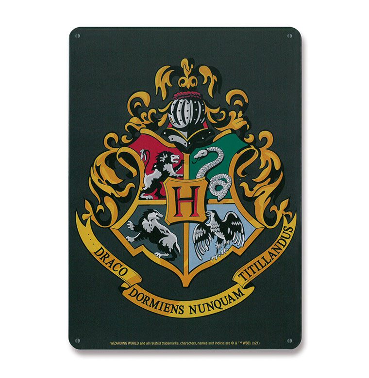 Harry Potter Blechschild Hogwarts Logo 15 x 21 cm